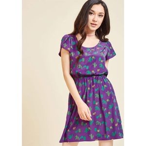 ModCloth Oh My Gosh A-Line Dress in Cacti